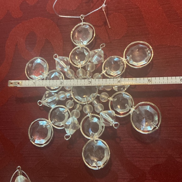 Lot of 5 Restoration Hardware crystal snowflakes 5” to 7” - Picture 6 of 9